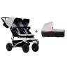 Cochecito Gemelar Duet 3.0 de Mountain Buggy con 1 capazo silver