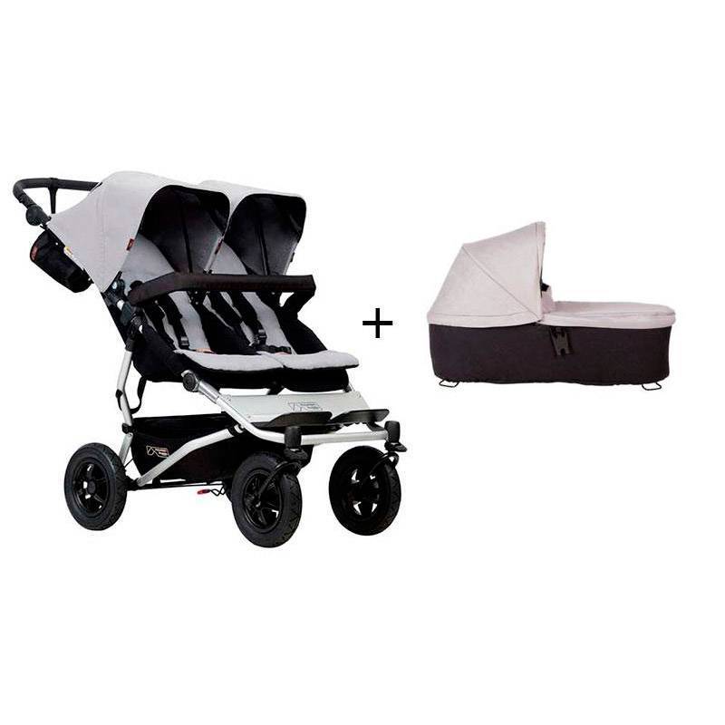 Cochecito Gemelar Duet 3.0 de Mountain Buggy con 1 capazo grid