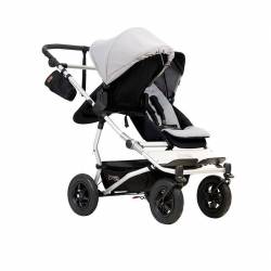 Cochecito Gemelar Duet 3.0 de Mountain Buggy con 1 capazo silver