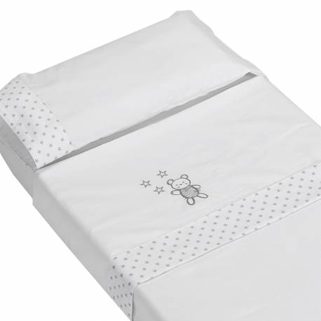 Conjunto de lençóis de 2 peças para berço de dormir doco por COTINFANT urso cinza
