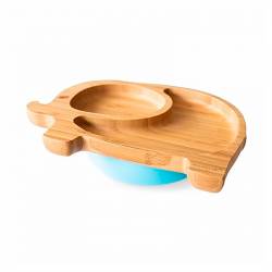 Plato de Bambú Ecológico Elefante de Eco Rascals azul