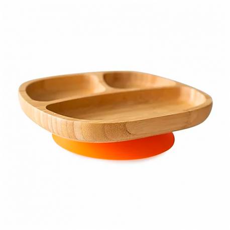 Plato de Bambú Ecológico Toodler de Eco Rascals naranja