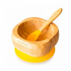Bowl de Bambú Ecológico con Cuchara de Eco Rascals amarillo