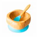 Tigela de bambu orgânico com colher de Eco Rascals azul