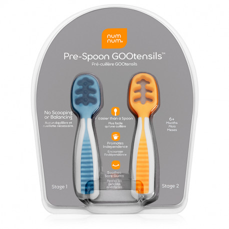 Pack 2 Pré Colheres NumNum azul e laranja