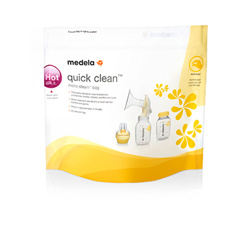 Sacos de esterilização de micro-ondas de limpeza rápida 5 pcs de Medela 