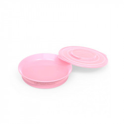 Plato Antideslizante Twistshake rosa pastel