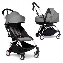 Carrinho de bebê de 2 peças BABYZEN berço YOYO² e 6+ cinza branco