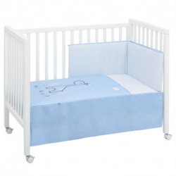 Conjunto de 2 peças colcha I-V. Berço 60 Be Giraffe Blue 60X120 cm