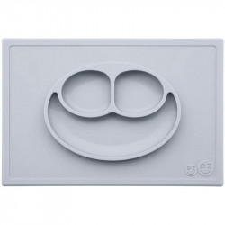 Bandeja com Placa de Silicone Happy Mat cinza claro