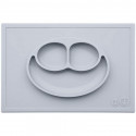 Bandeja com Placa de Silicone Happy Mat cinza claro