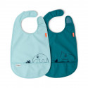 Velcro babador DONE BY DEER Amigos 2 pcs azul