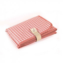Rosa Walking Mum eu amo gingham trocando almofada