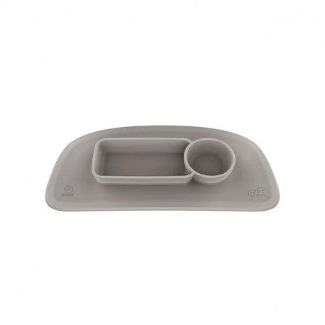 Plato con Bandeja de Silicona EZPZ by Stokke gris suave