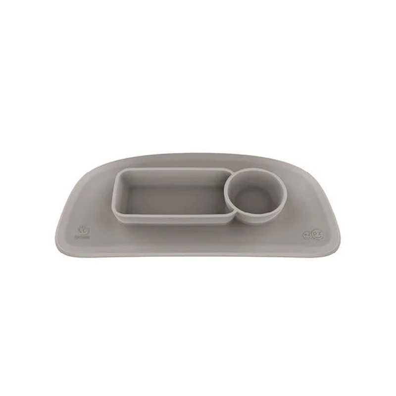Plato con Bandeja de Silicona EZPZ by Stokke gris suave