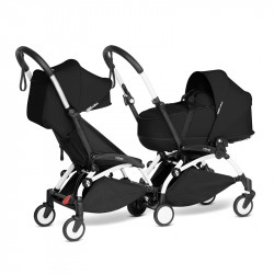 BABYZEN YOYO Cochecito Doble Pack 6+ y Bassinet blanco black