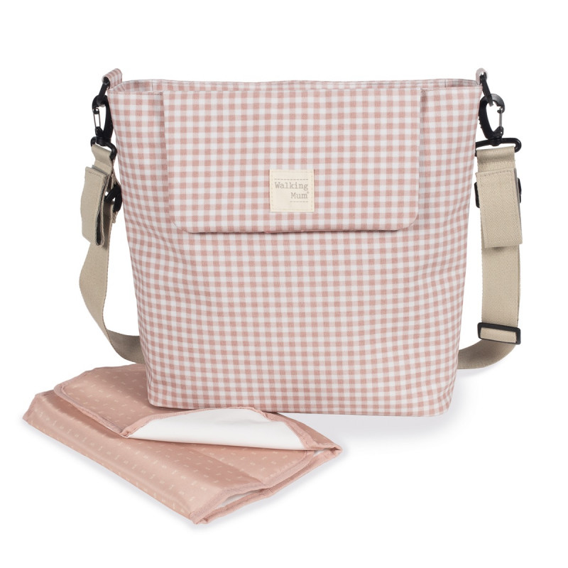 Saco de cesta Walking Mum I Love Vichy verde