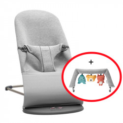 BabyBjorn Bliss 3D Suéter Cinza Claro Pacote de Rede com Brinquedo