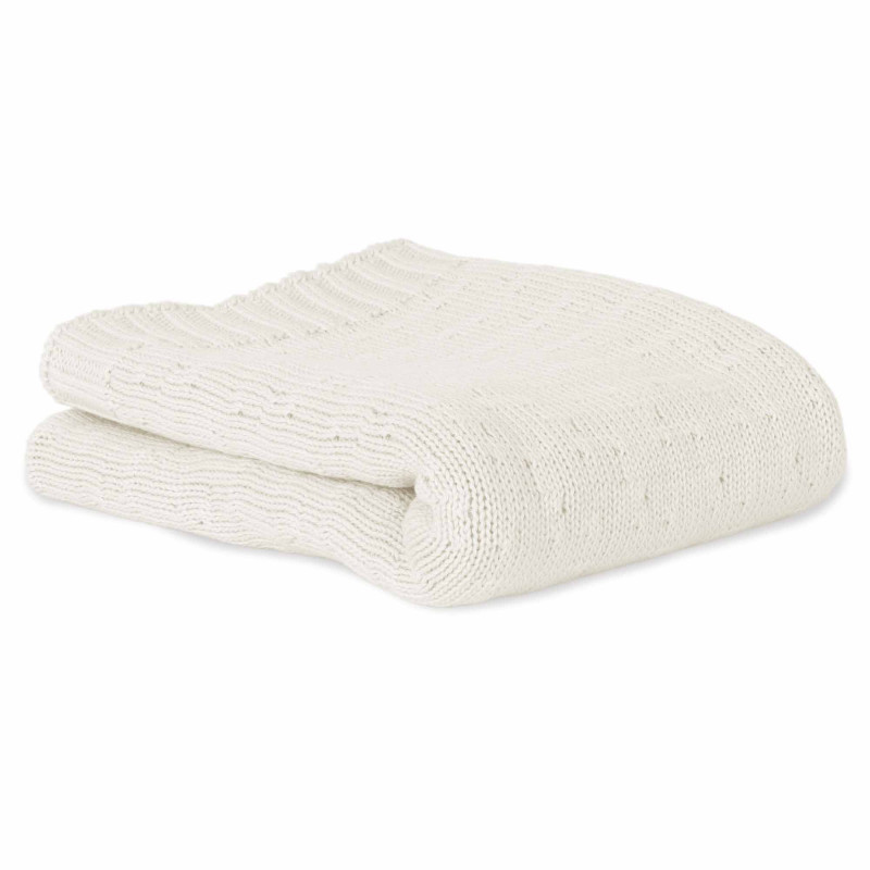 Algodão Orgânico Tricot Manta Vovó Bonjourbébé 70x90 cm natural