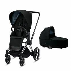 Cochecito de 2 piezas Priam de Cybex deep black chrome black