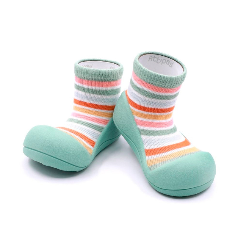 Sapatos de bebê Attipas novo arco-íris verde
