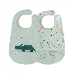 Croco Verde DONE BY DEER bib 2 pcs
