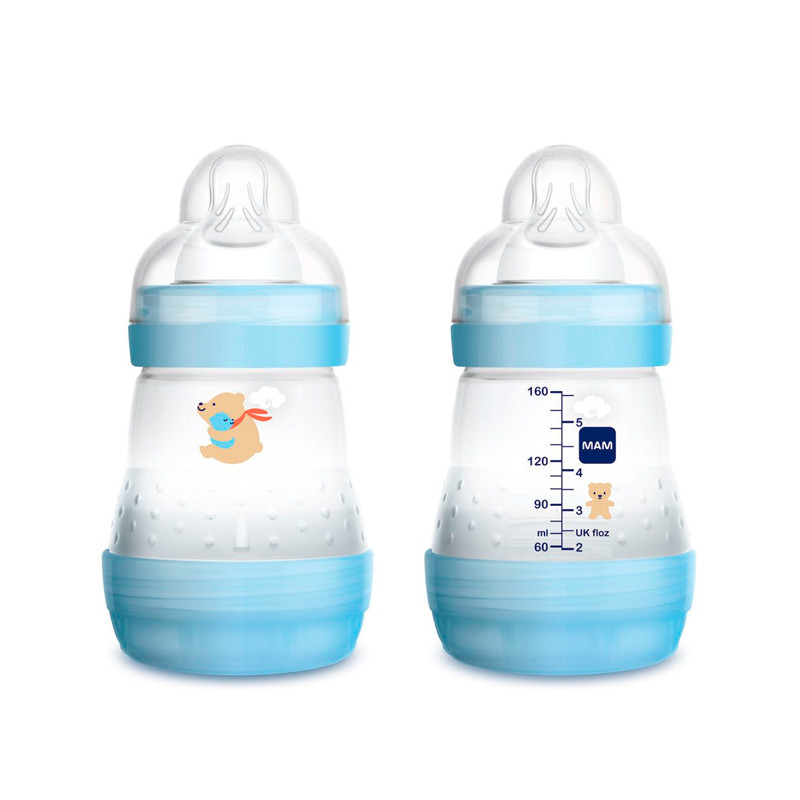 Biberón Anticólico Mam 160 ml azul