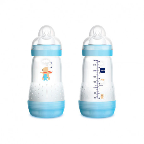 Biberón Anticólico Mam 260 ml azul
