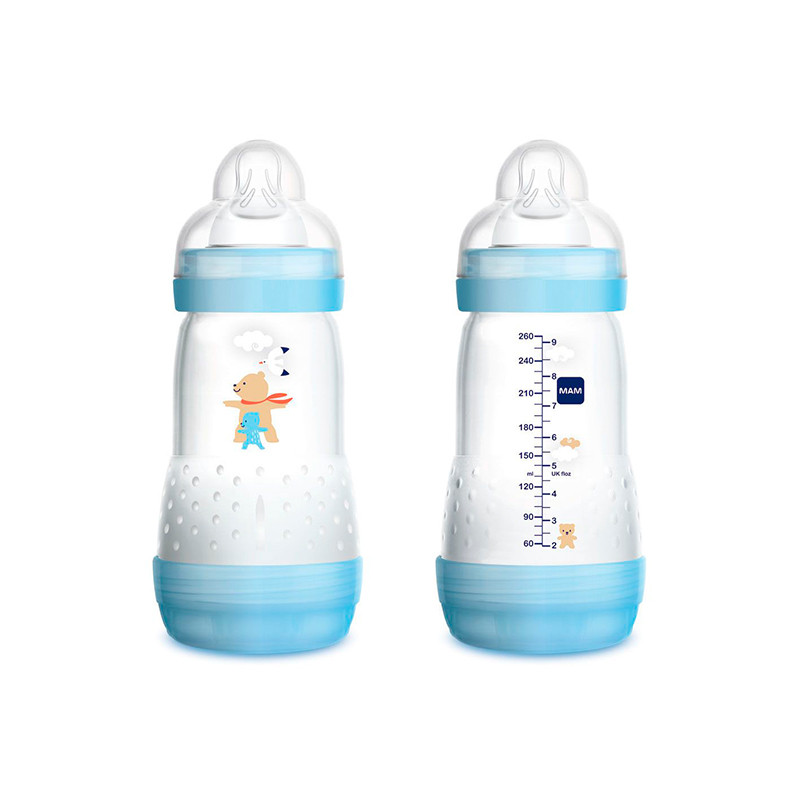 Biberón Anticólico Mam 260 ml azul