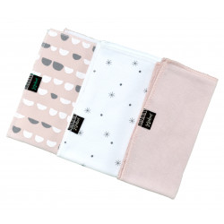 Pack 3 Lenços Sonpetit CÉU BRANCO/ROSA ROCHA/ROSA BAMBU ROSA