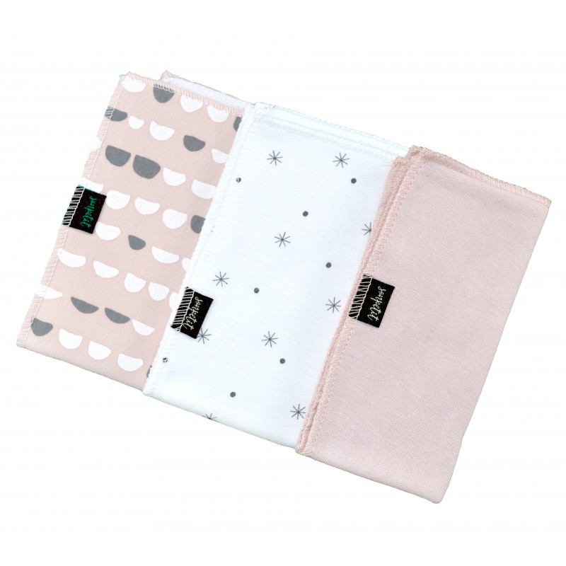 Pack 3 Lenços Sonpetit CÉU BRANCO/ROSA ROCHA/ROSA BAMBU ROSA