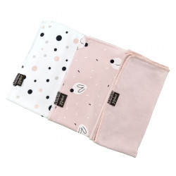Pack 3 Lenços Sonpetit COELHO ROSA/BOLHA ROSA/BAMBU ROSA
