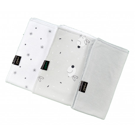 Pack 3 Toallitas Sonpetit RABBIT GRIS/SKY BCO./BAMBÚ GRIS