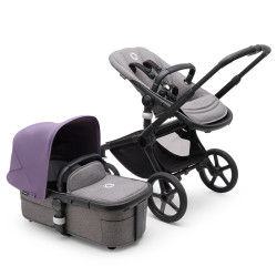 Bugaboo Fox 5 Preto Cinza Melange Roxo Estrela