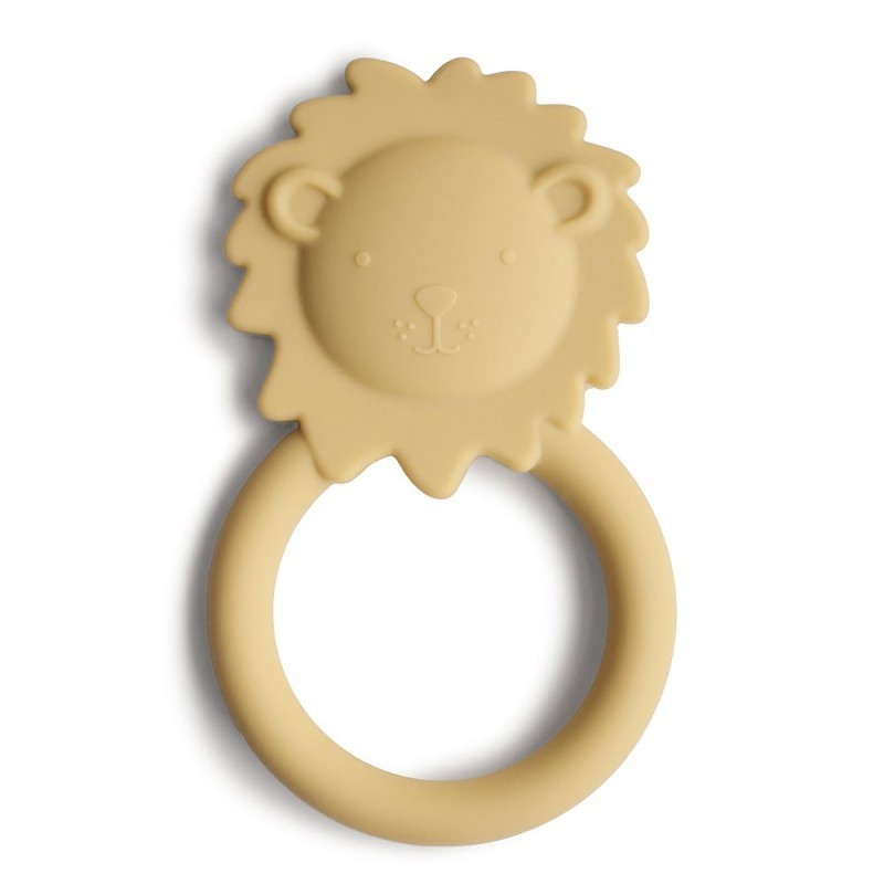 Silicone Mushie Leão Mordedor Amarelo Macio 11.8X7.2X1 cm