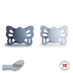 Pack 2 Chupetes Anatómico Silicona Mushie Butterfly Slate/Powder B. 0+