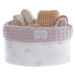 Cesto de Toucador Telma Uzturre em rosa pó