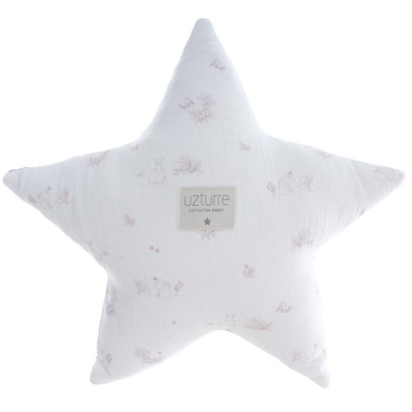 Cojín Estrella Uzturre Telma rosa empolvado