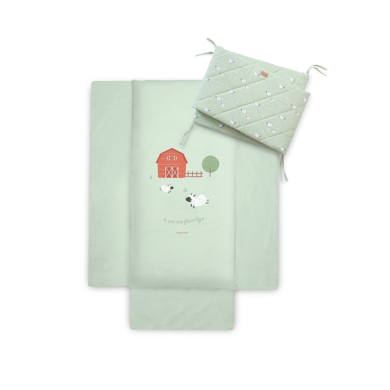 Bonjourbebe Funny Farm Pack Colcha y Protector para Cuna