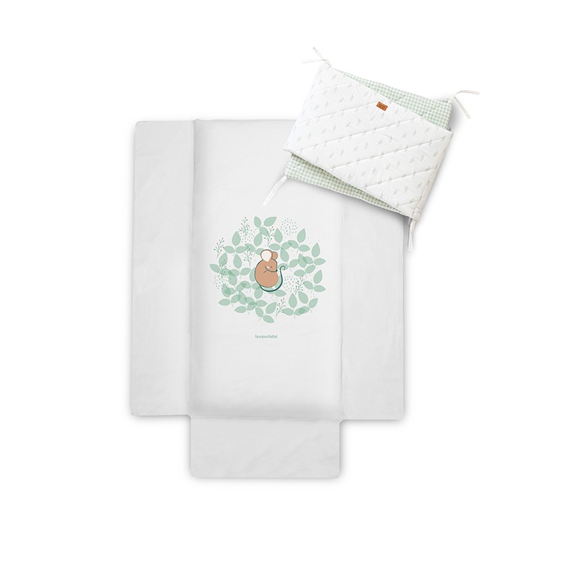 Bonjourbebe Spring Cottage Pack Colcha e Protetor para Berço