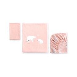 Conjunto Sábanas de Minicuna Bonjourbebe Polaris Rosa 3p