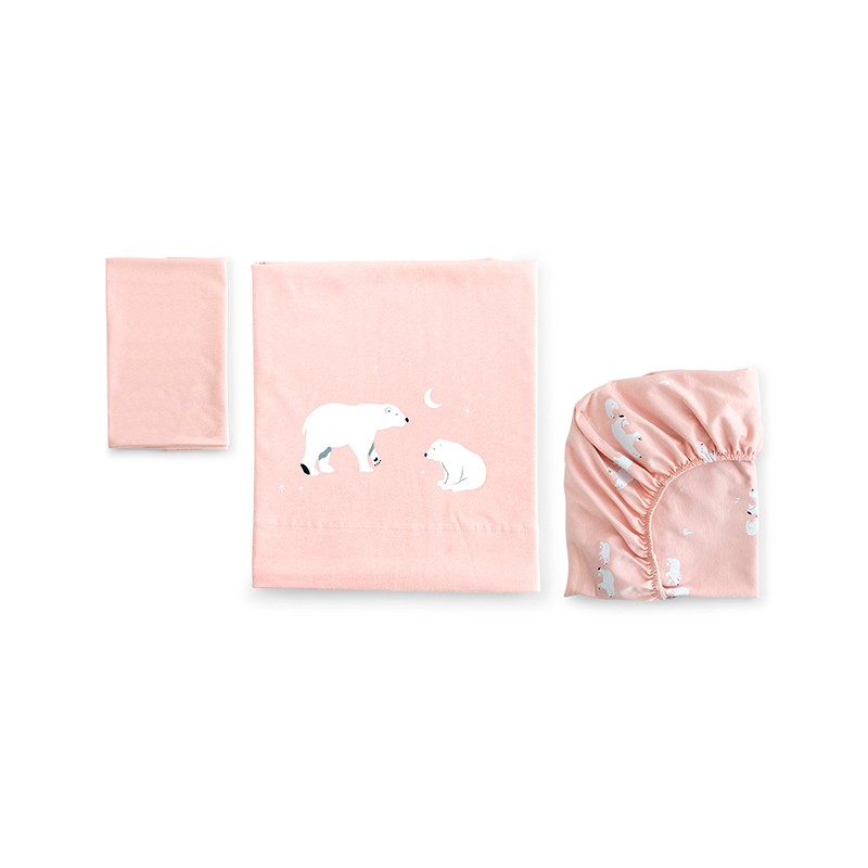 Conjunto Sábanas de Minicuna Bonjourbebe Polaris Rosa 3p