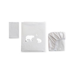 Conjunto de Lençóis Mini Berço Bonjourbebe Polaris Cinza 3p