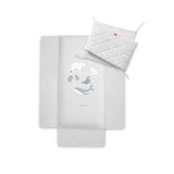 Bonjourbebe Polaris Gray Pack Colcha e Protetor para Berço
