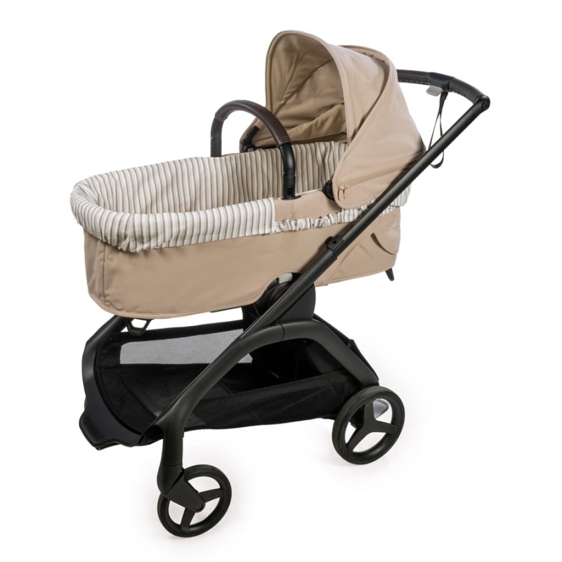 Walking Mum Botton Stripes Carrycot Cover Bandas de borracha e folha