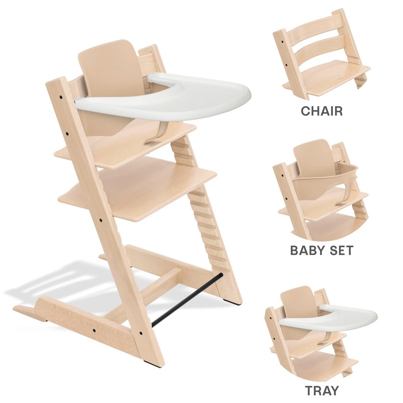 Pack Stokke Tripp Trapp 3 em 1 Cadeira Alta com Bandeja