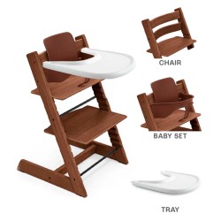 Pack Trona Stokke Tripp Trapp Madera de Roble 3 en 1 con Bandeja