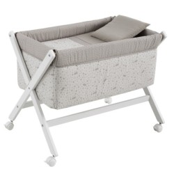 Minicuna Tijera Madera Abete Beige/Bco 55X87X74 Cm