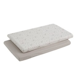 Mini embalagem de lençóis para berço 2 Uds. 50X82X10 cm Abeto bege