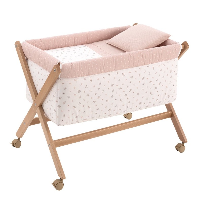 Tesoura de madeira Calma para mini berço, rosa/natural 55X87X74 cm